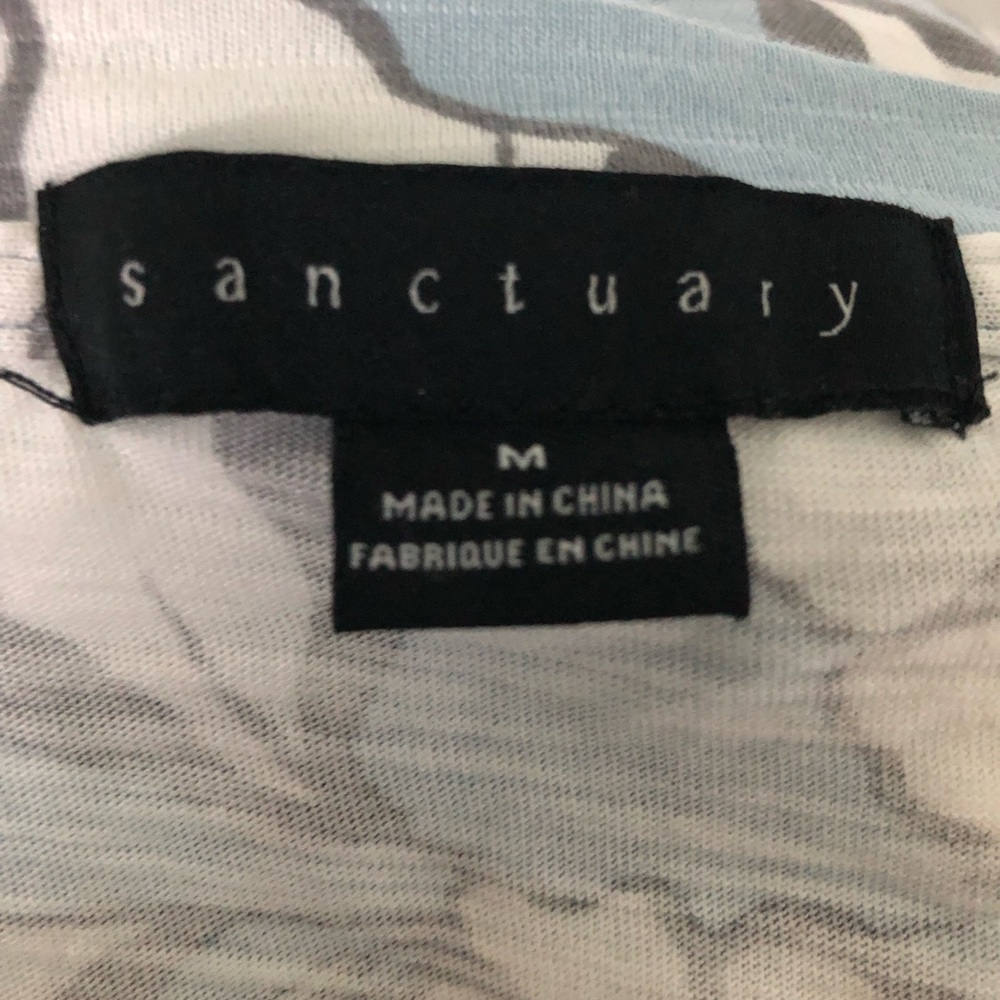 Sanctuary Light Blue, Gray and White Floral Pocket Tee - Picture 5 of 6